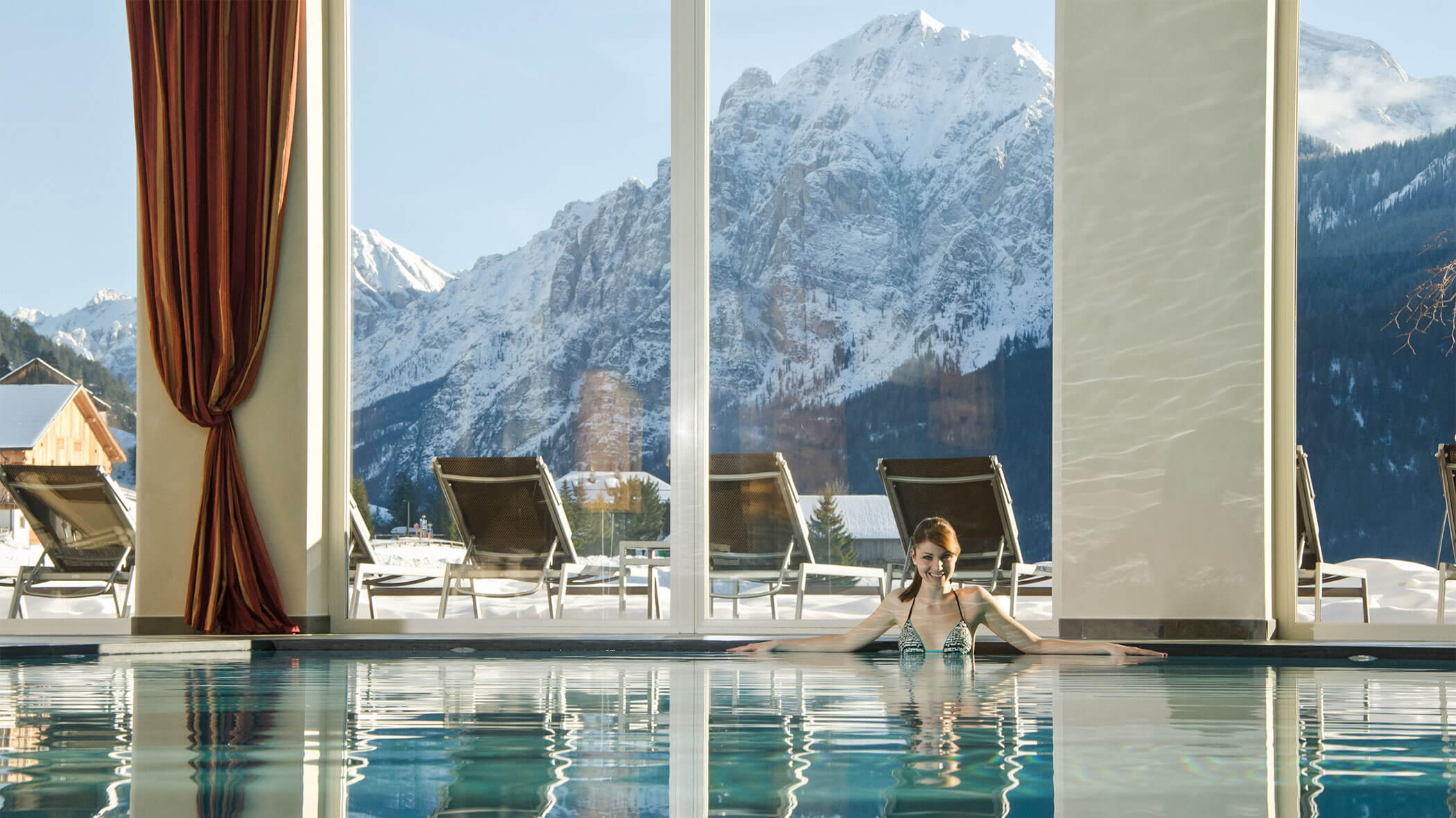 Winterblick vom Pool