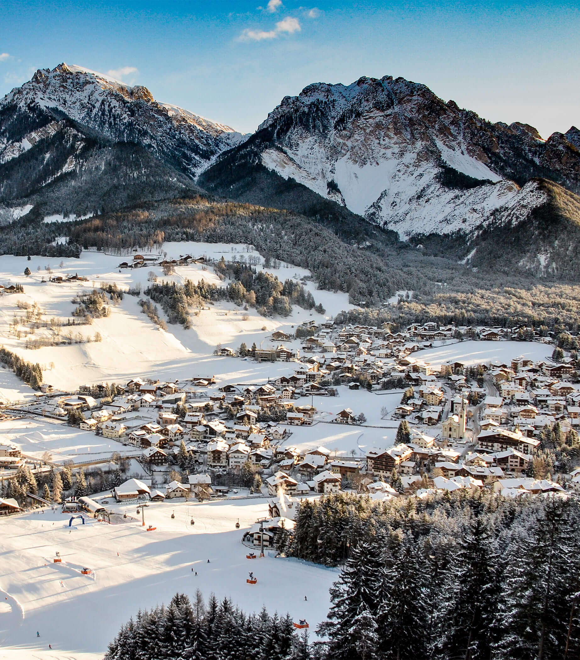 St. Vigil von oben im Winter